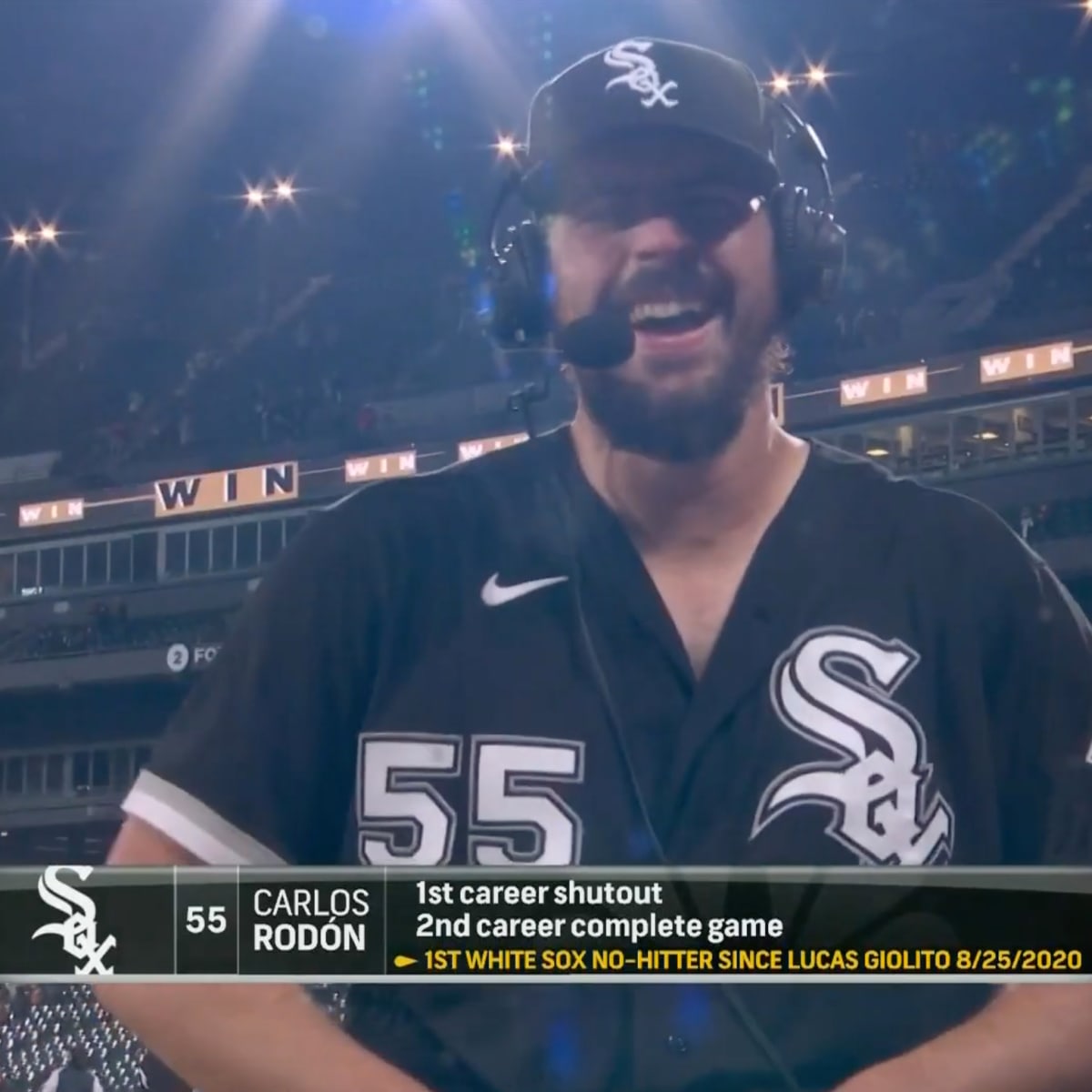 Watch Carlos Rodon's fun interview after pitching no-hitter