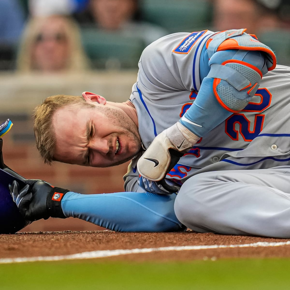 New York Mets OF Starling Marte Exits After Hit by Pitch - Sports