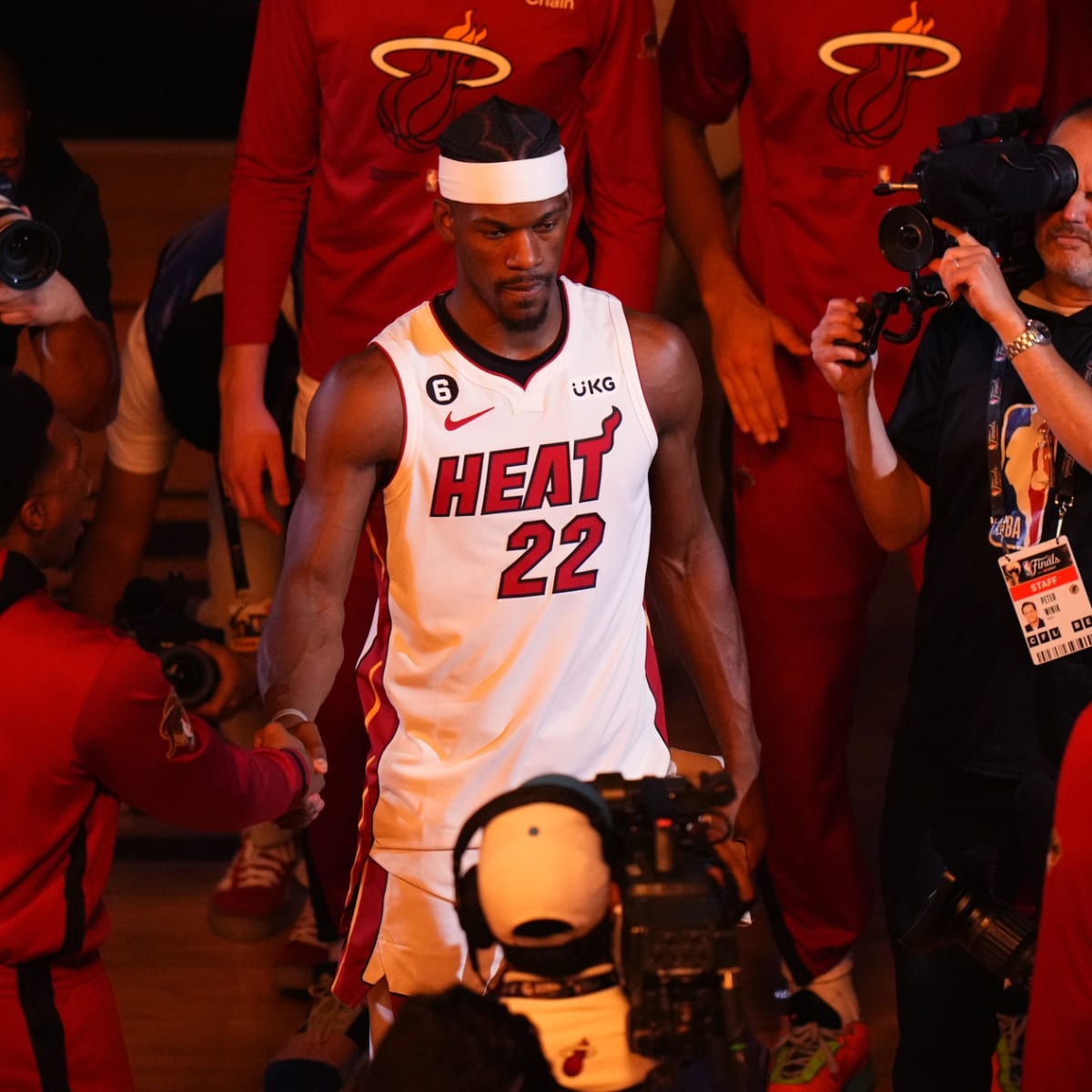 Jimmy Butler Miami Heat Unsigned Celebrating Game 4 Win Photograph