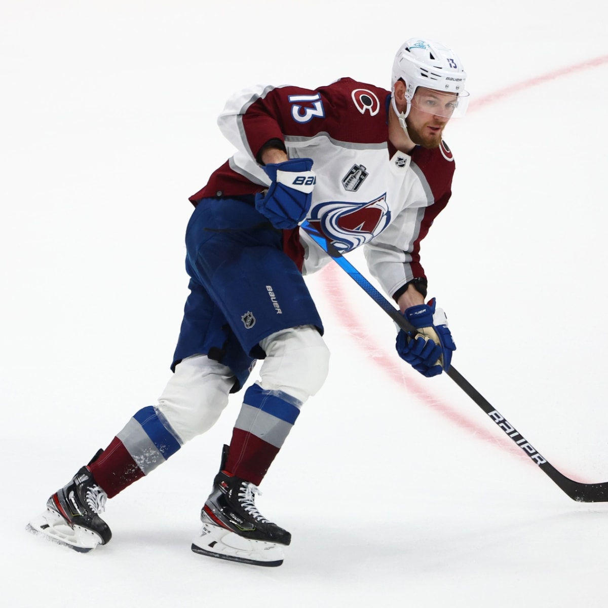 Colorado Avalanche right wing Valeri Nichushkin celebrates his goal during  the third period of …