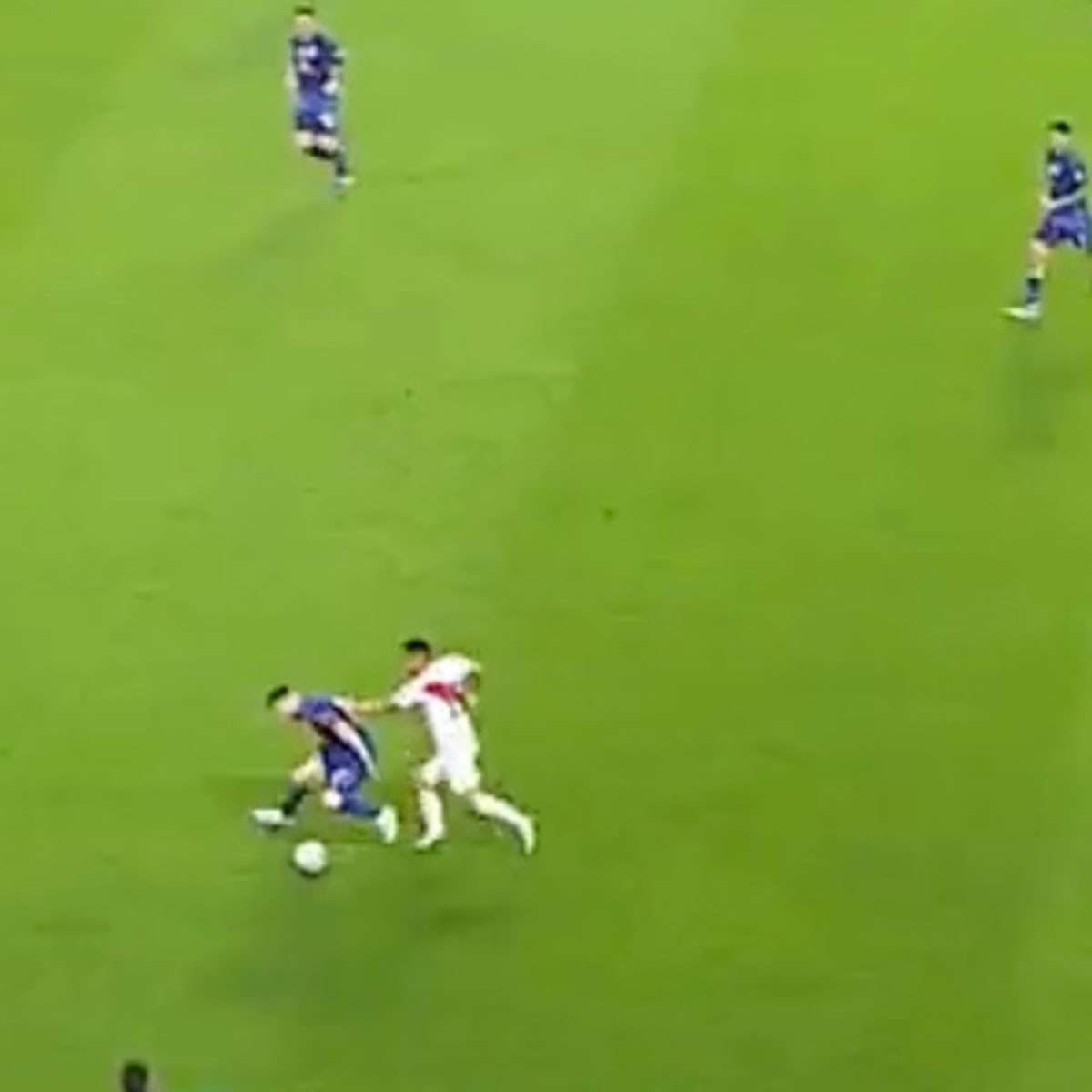 Slavia Prague defender goes wild after successfully tackling Messi