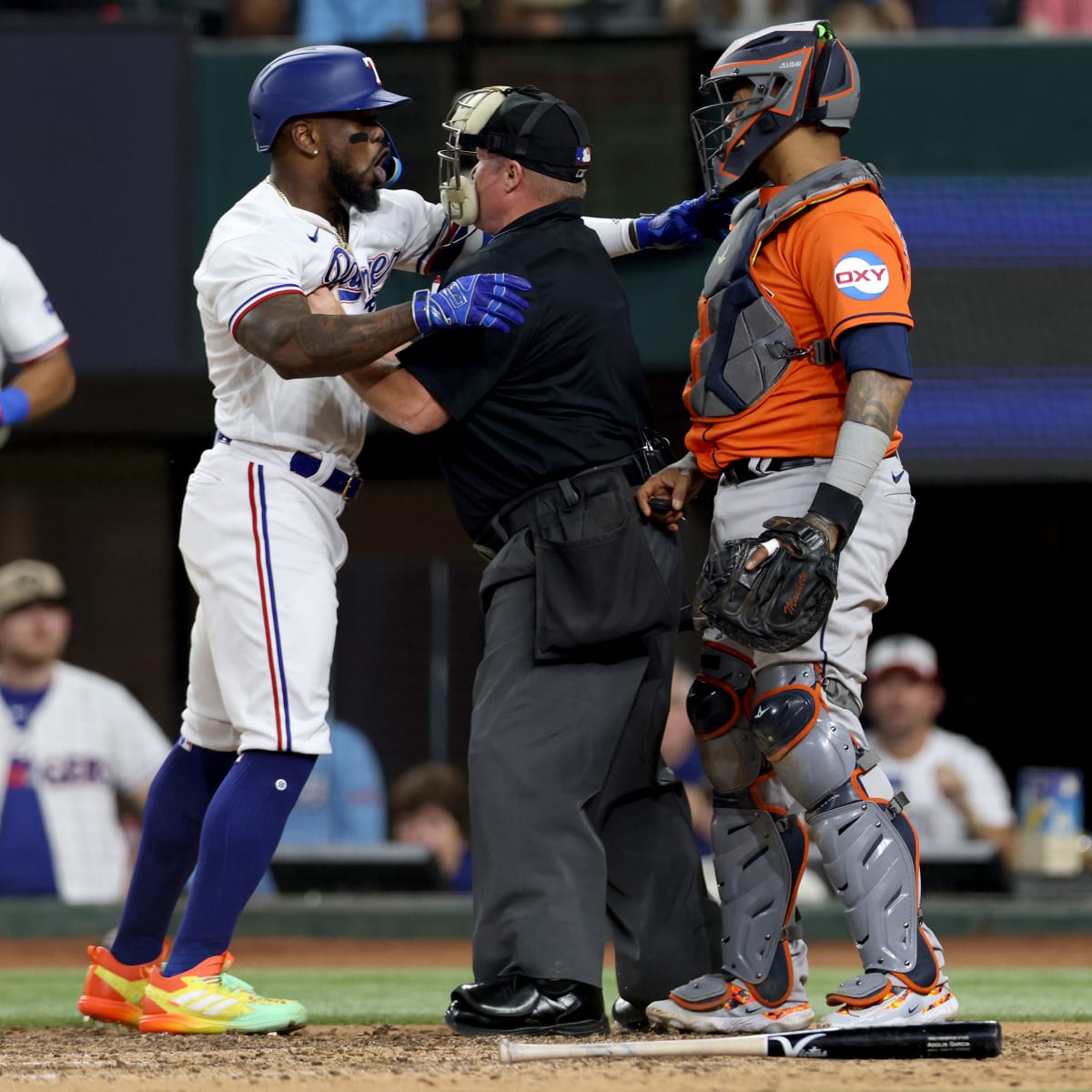 Houston Astros' Bryan Abreu Suspended for Hitting Texas Rangers' Adolis  Garcia in ALCS Game 6 - Sports Illustrated Texas Rangers News, Analysis and  More
