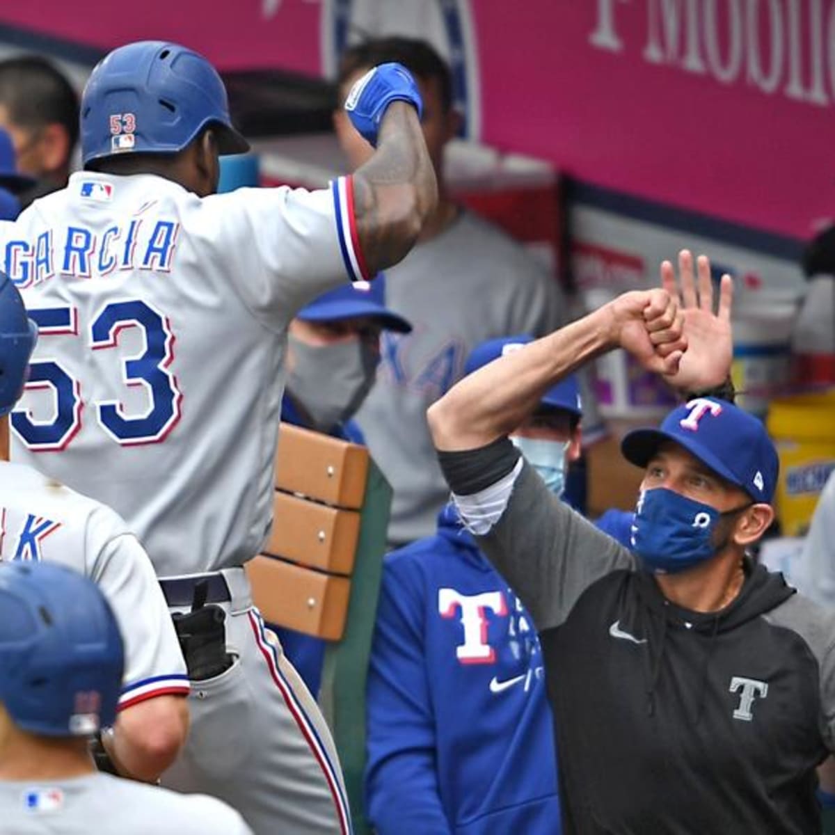 Rangers slugger Adolis García, leading the AL in RBIs, exits game after  getting hit by a pitch - The San Diego Union-Tribune