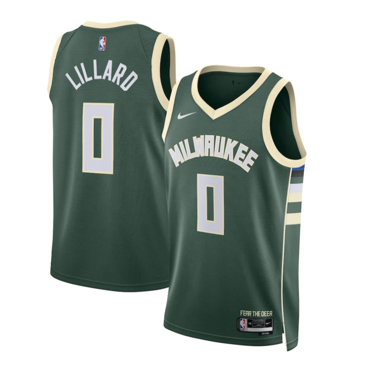 Men's Fanatics Branded Damian Lillard White Milwaukee Bucks Fast Break Player Jersey - Association Edition