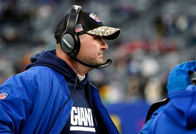 New York Giants head coach Joe Judge on the sideline in the second half. The Giants lose to Washington, 22-7, at MetLife Stadium on Sunday, Jan. 9, 2022.