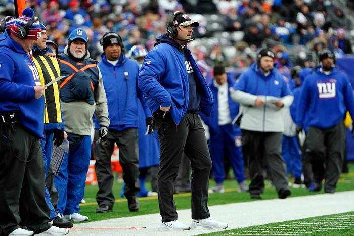 New York Giants head coach Joe Judge in the first half at MetLife Stadium on Sunday, Jan. 9, 2022.