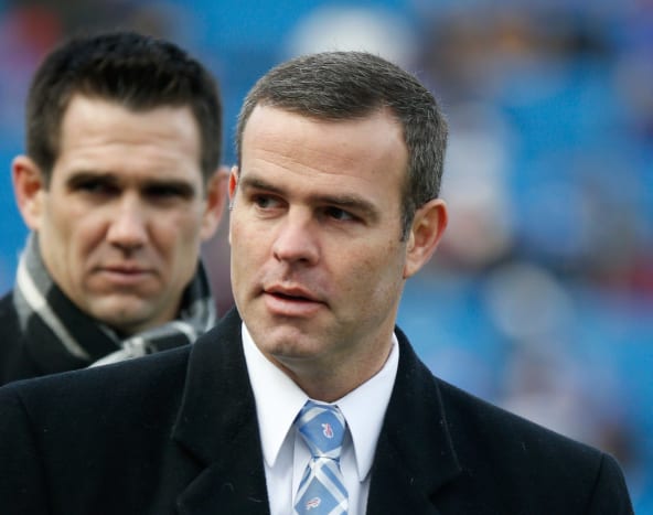 Dec 16, 2018; Orchard Park, NY, USA; Buffalo Bills general manager Brandon Beane before a game against the Detroit Lions at New Era Field.
