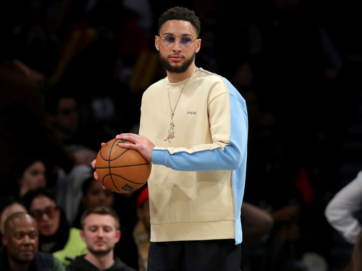 Ben Simmons' Outfit Goes Viral Courtside With So Many Clashing Colors –  Footwear News