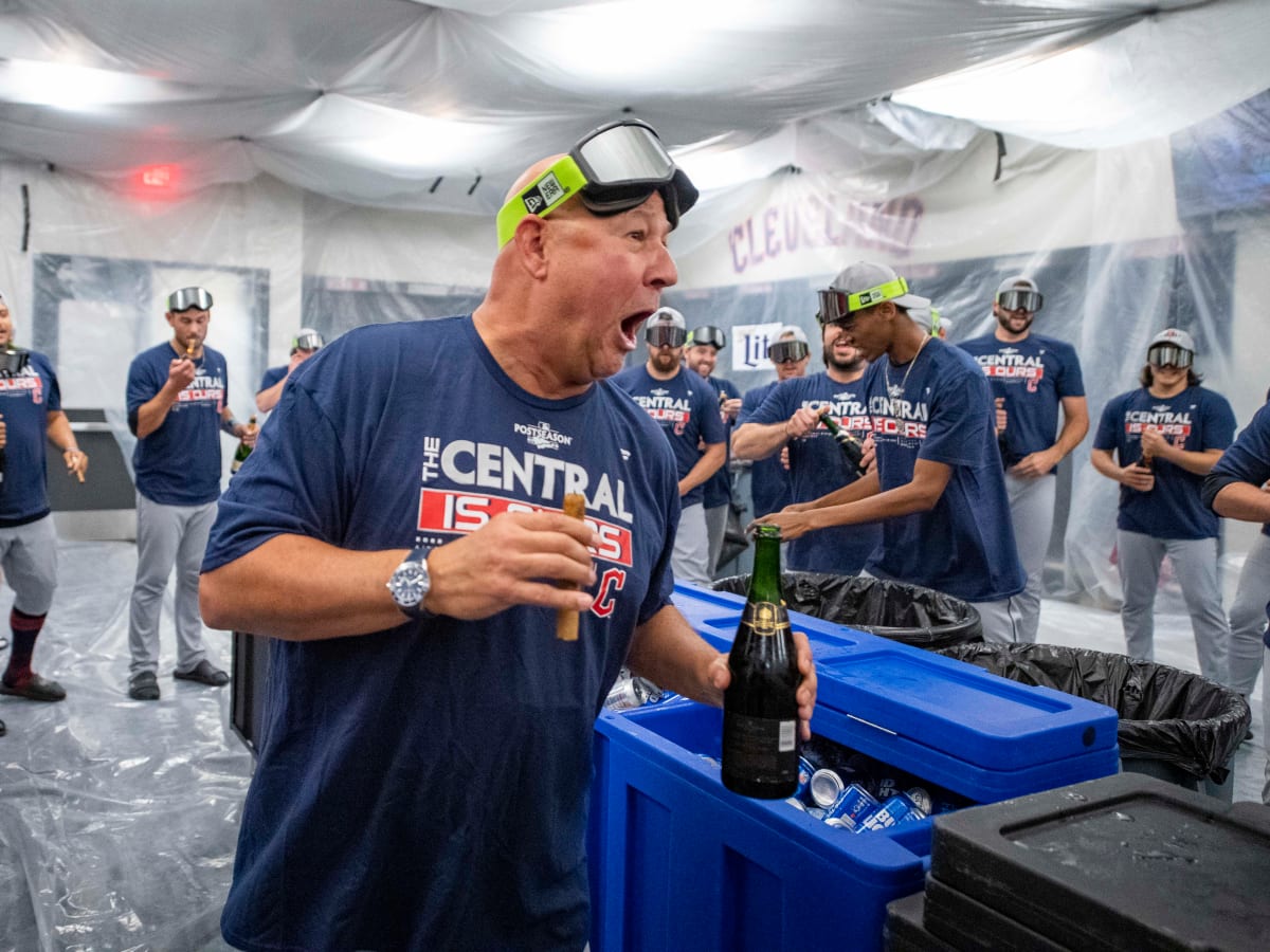 WATCH: Scenes Inside The Cleveland Guardians Locker Room After Clinching  The American League Central - Sports Illustrated Cleveland Guardians News,  Analysis and More
