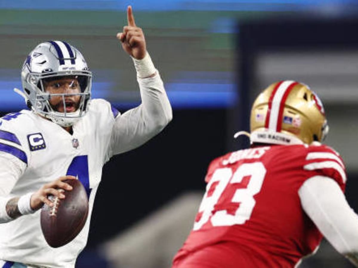 Who is most at fault for the Dallas Cowboys loss to the San Francisco 49ers  in the 2021 NFL playoffs: Dak for running on the last play or Dak for not  knowing