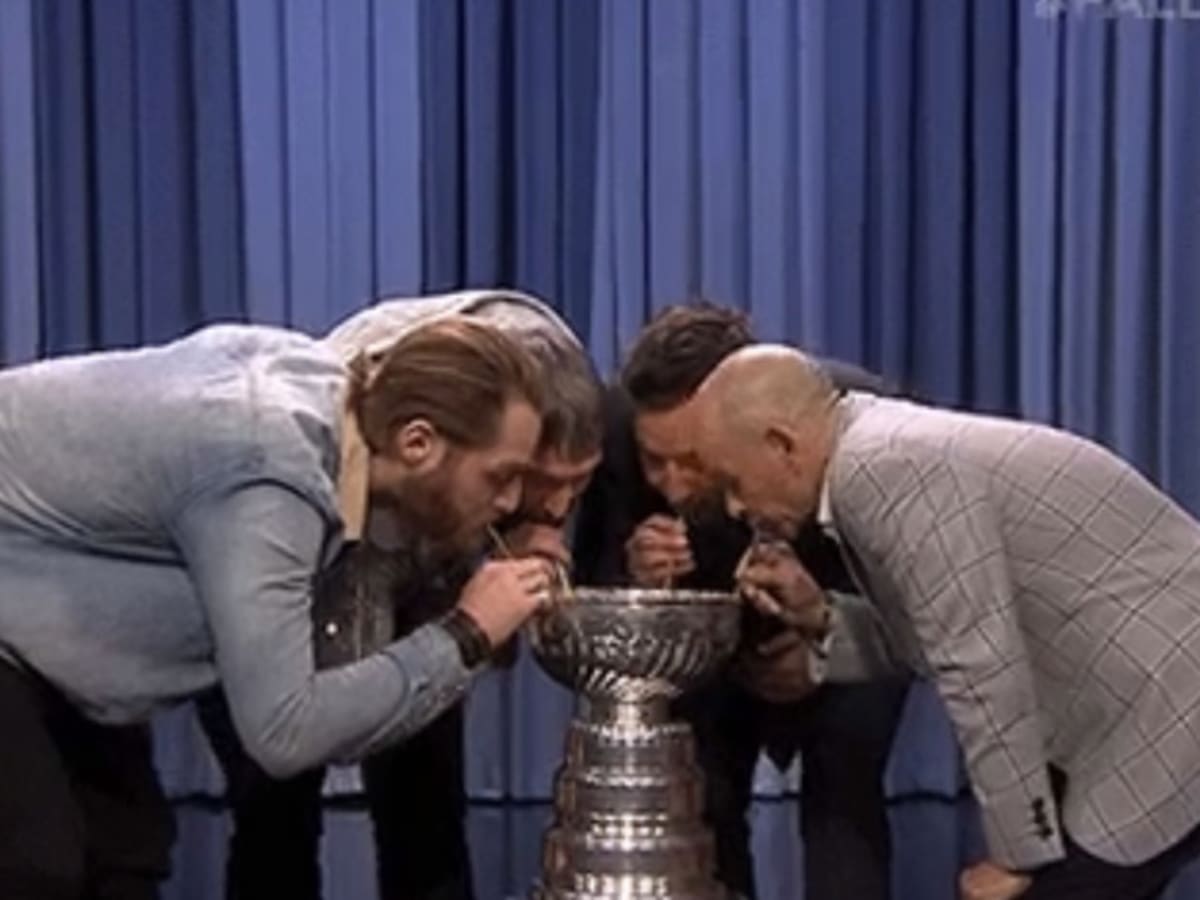 Jimmy Fallon Stanley Cup: Host drinks from trophy with Caps video