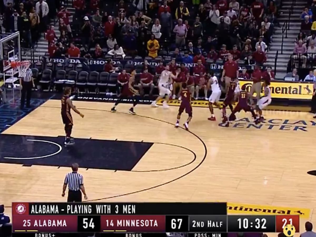 Alabama played 3-on-5 for 10 minutes and nearly came back