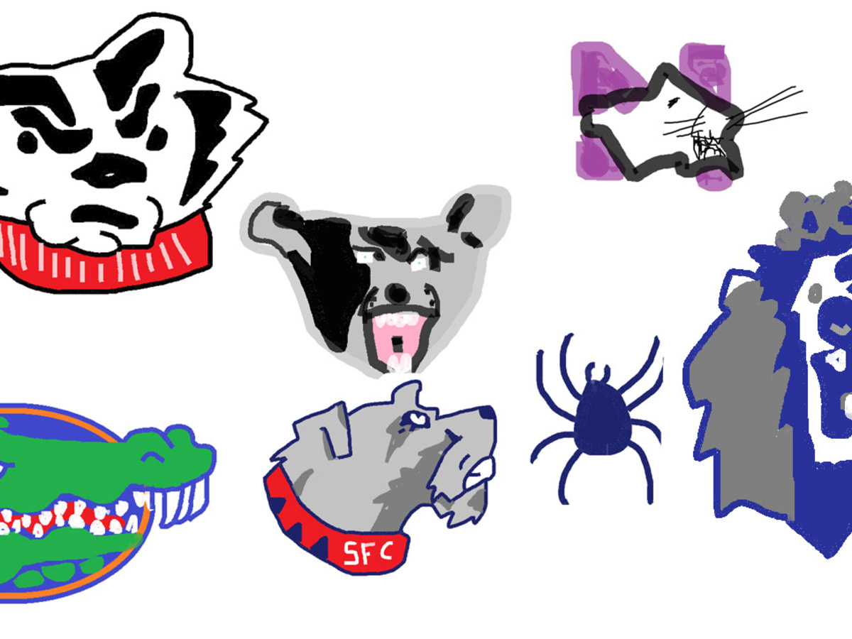 College basketball logos on MS paint done by reddit user