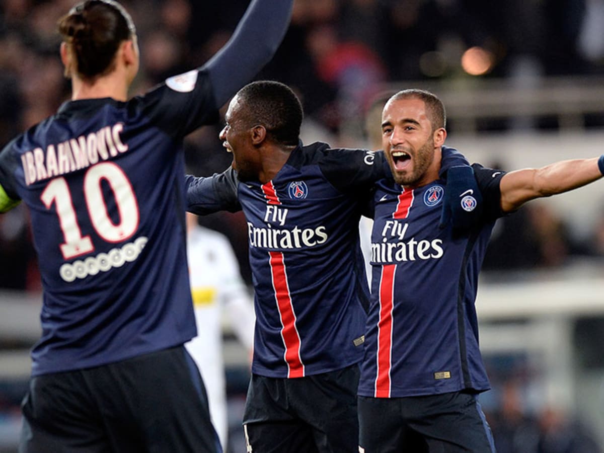 Gregory Van Der Wiel (psg) scored a goal during the French Championship  Ligue 1 football match between Paris Saint Germain and SCO Angers on  January 23, 2016 at Parc des Princes stadium