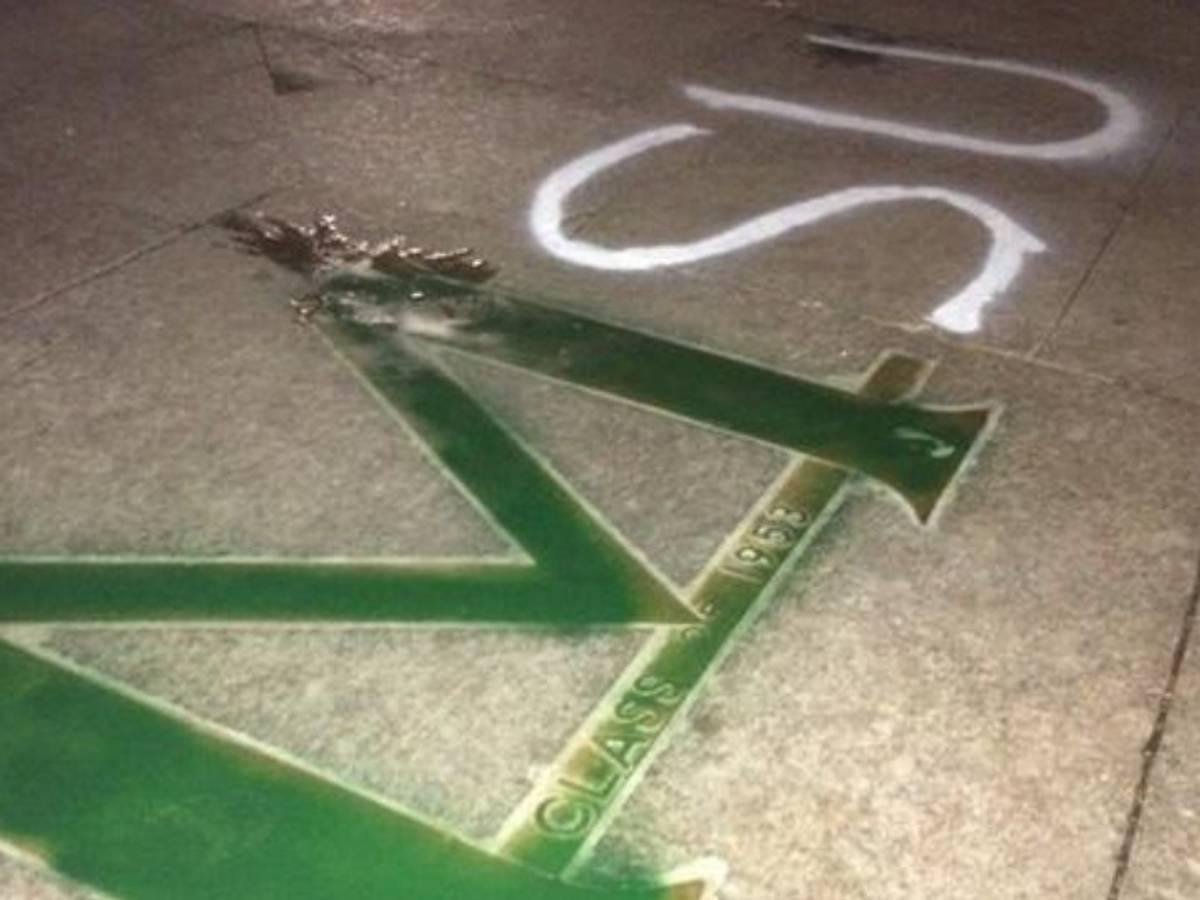 Michigan State Fans Vandalized Michigan S Block M Sports Illustrated