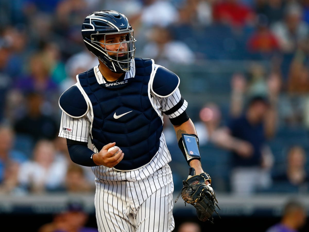 How a Lower Crouch Behind The Plate is Taking Gary Sánchez's Defense To New  Heights - Sports Illustrated NY Yankees News, Analysis and More