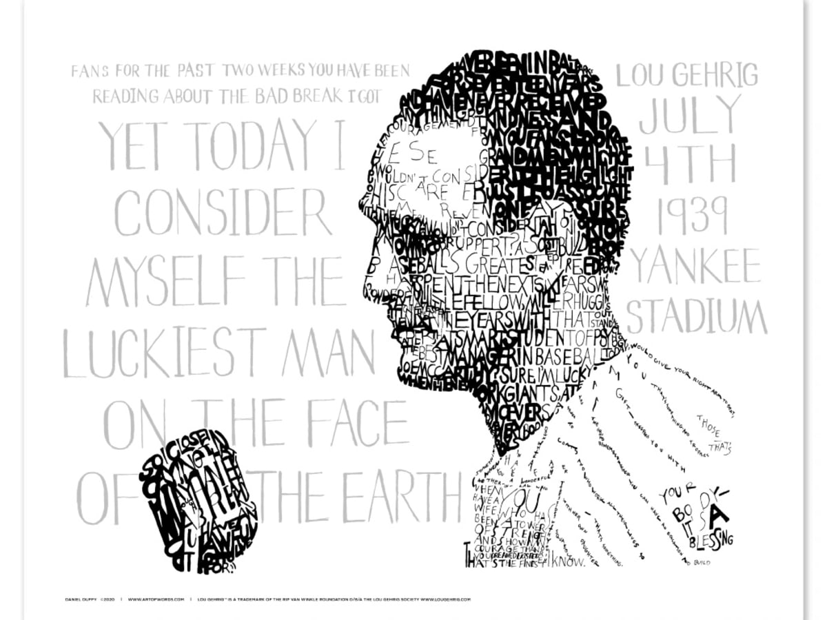 Lou Gehrig Farewell Speech Word Art To Benefit Als Charities Sports Illustrated Ny Yankees News Analysis And More