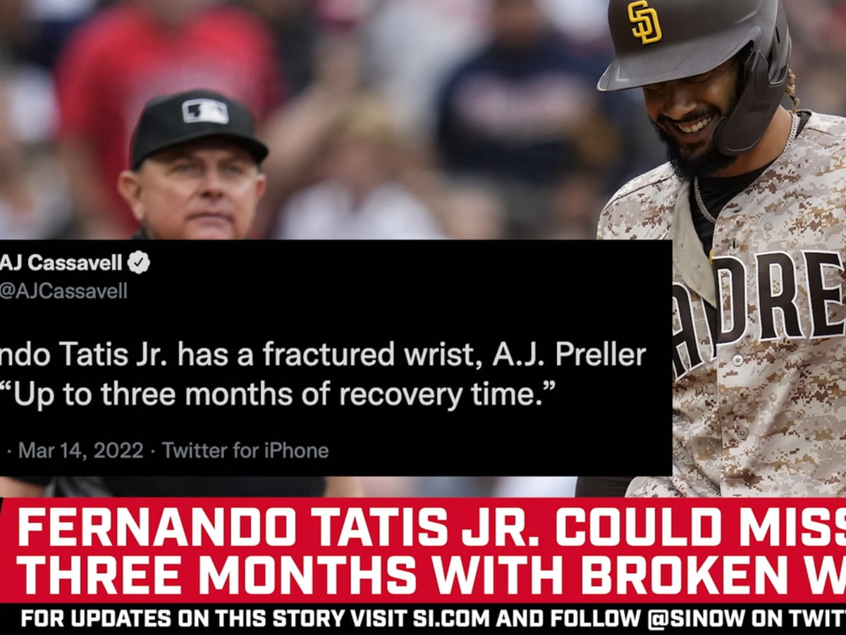 Padres' Fernando Tatis Jr. could be out 3 months with wrist injury