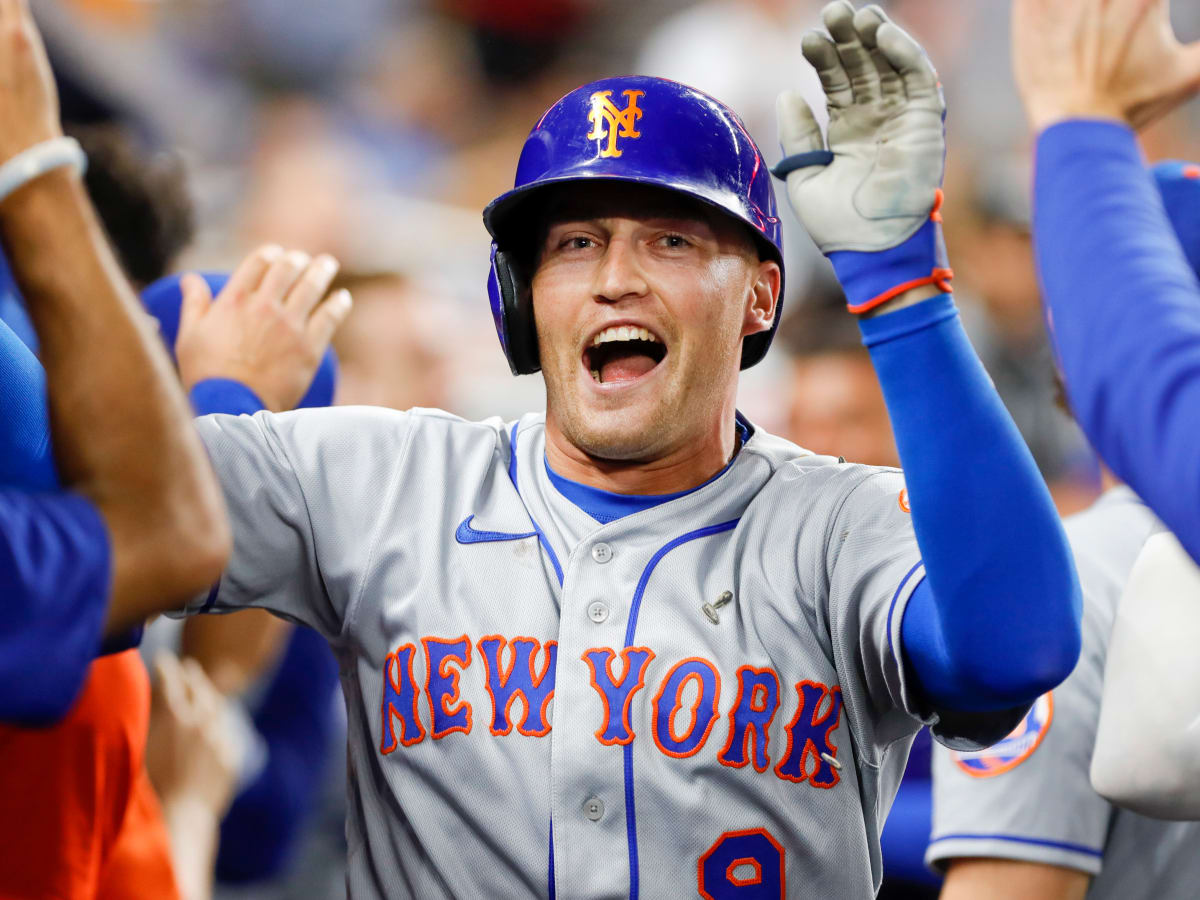 Brandon Nimmo of the New York Mets in action against the Arizona