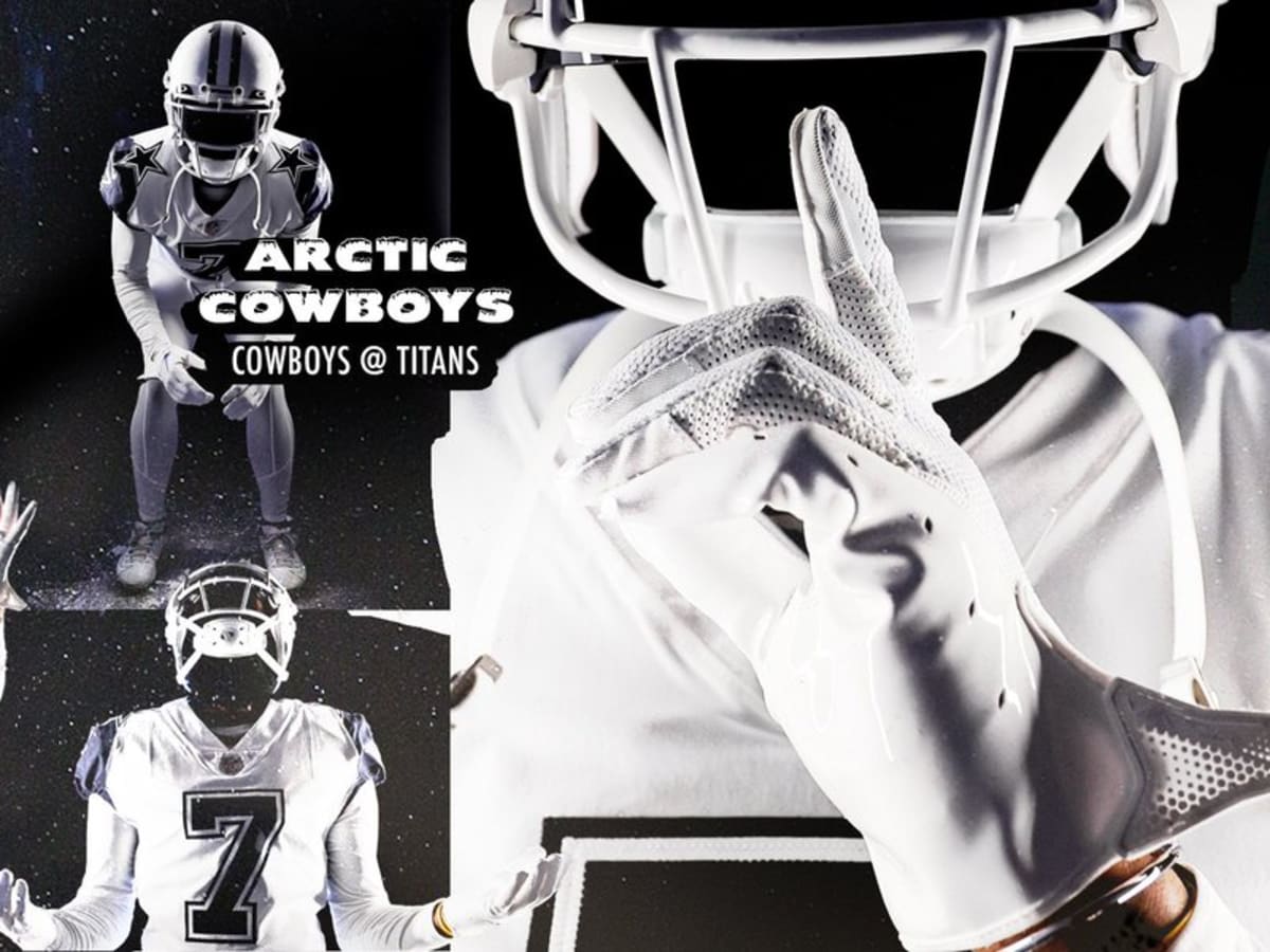 Dallas Cowboys LOOK: 'Artic' Color Rush Uniforms for Titans Has Surprising  New Feature - White Face Masks - FanNation Dallas Cowboys News, Analysis  and More