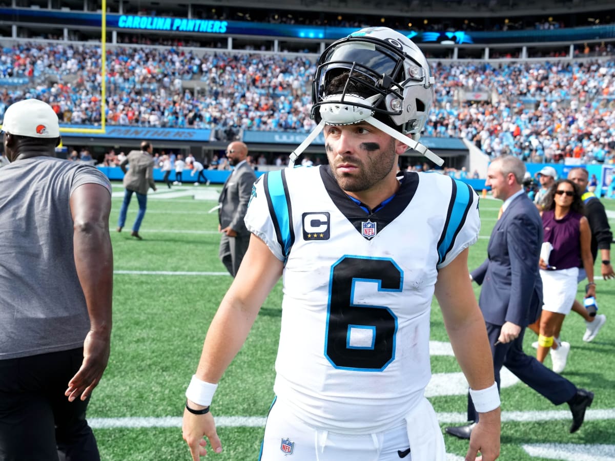 Panthers' Baker Mayfield reacts after loss to the Browns - Sports