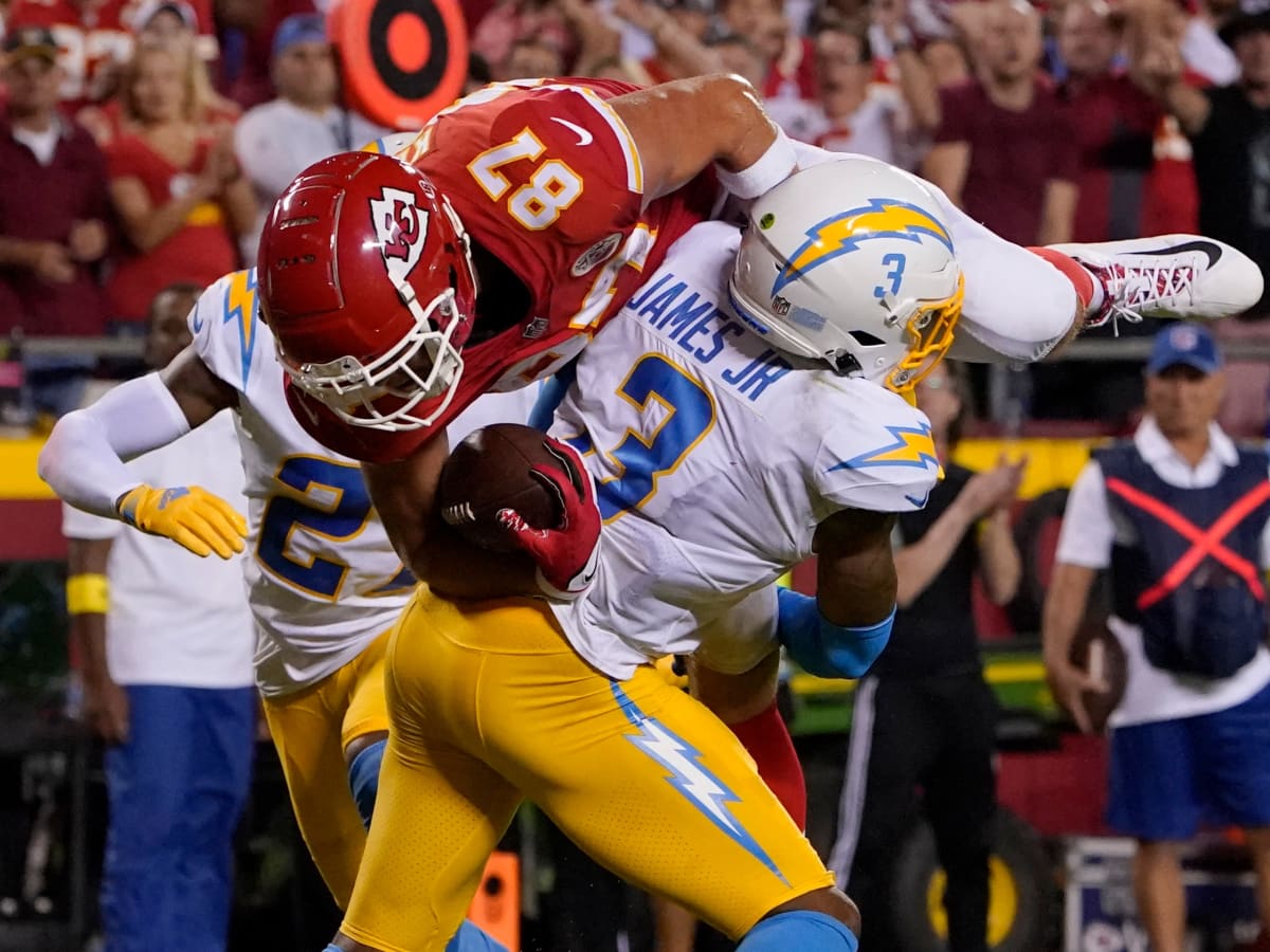 Travis Kelce Reveals What Derwin James Said to Him After Body Slam - Sports  Illustrated