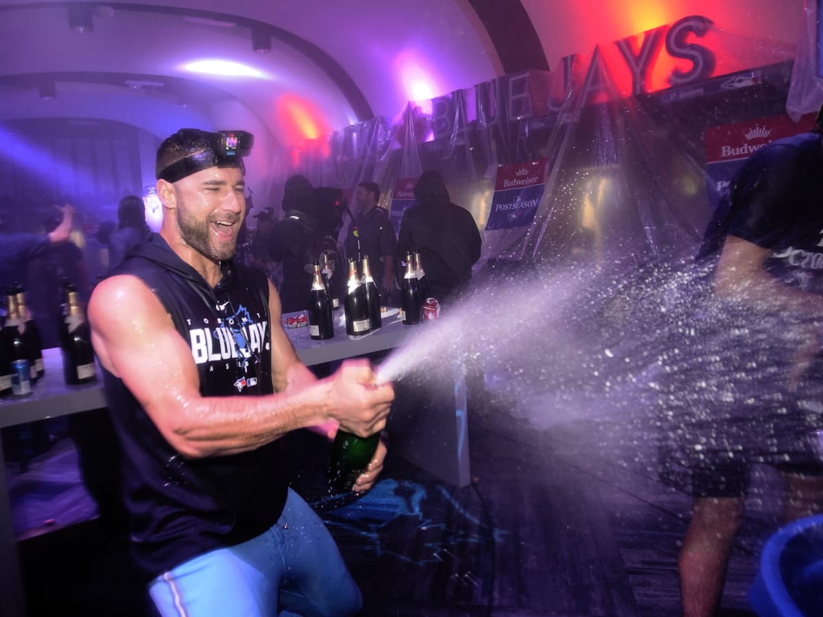 Blue Jays celebrate return to playoffs with wild clubhouse party