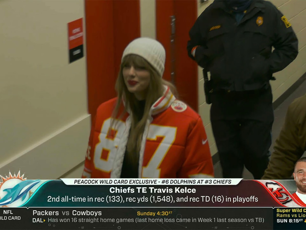 Taylor Swift's Custom-Made Travis Kelce Jacket Was Designed by Wife of  49ers' Kyle Juszczyk - Sports Illustrated