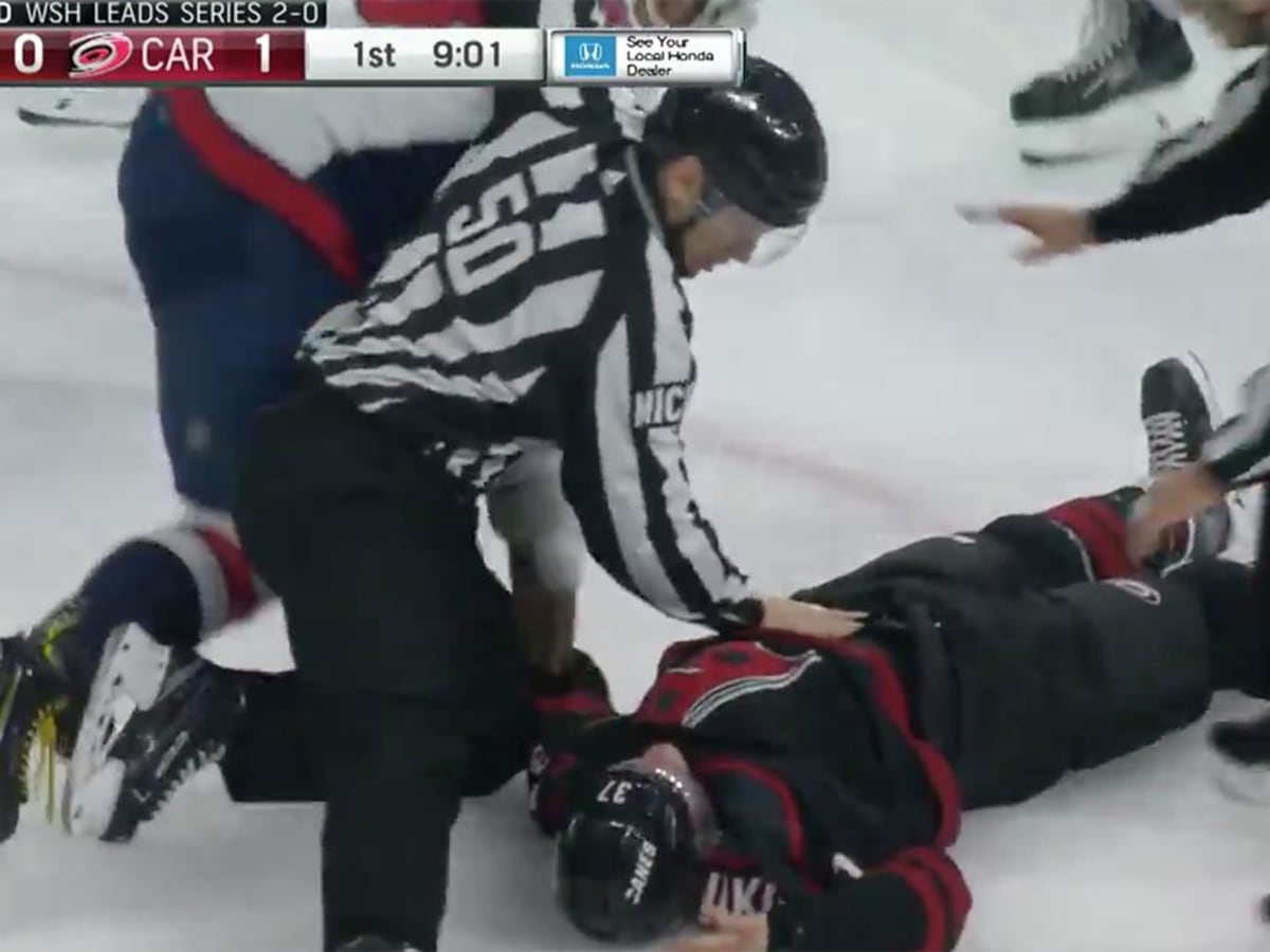 Capitals star Alex Ovechkin knocks out Hurricanes rookie Andrei Svechnikov  in playoff game