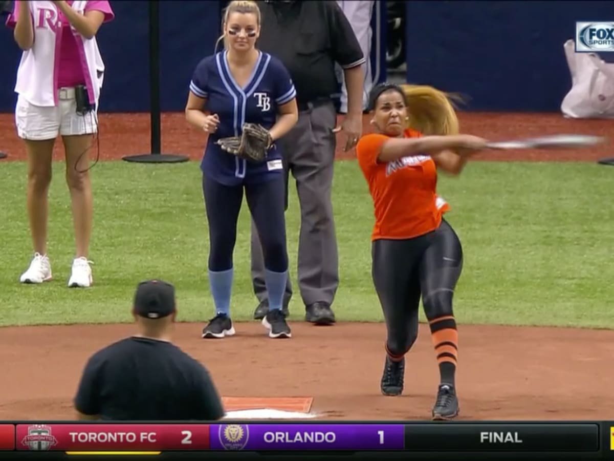 Marcell Ozuna's wife Genesis hits home run (video) - Sports