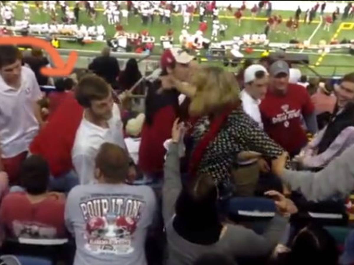 Watch An Angry Female Alabama Fan Jump An Ou Student In The Sugar Bowl Stands Sports Illustrated Watch An Angry Female Alabama Fan Jump An Ou Student In The Sugar Bowl Stands Sports Illustrated