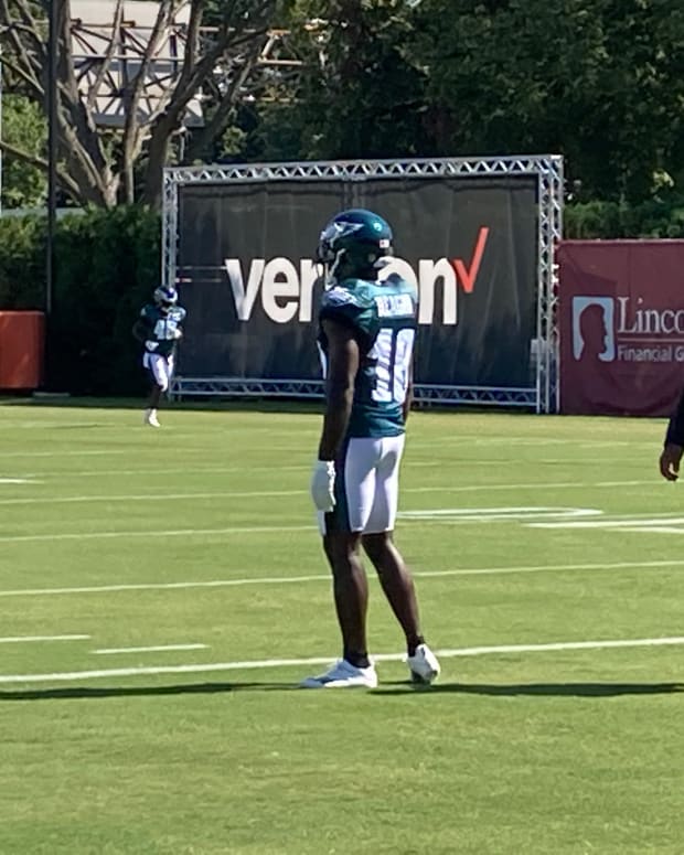 Jalen Reagor at training camp on Aug. 19