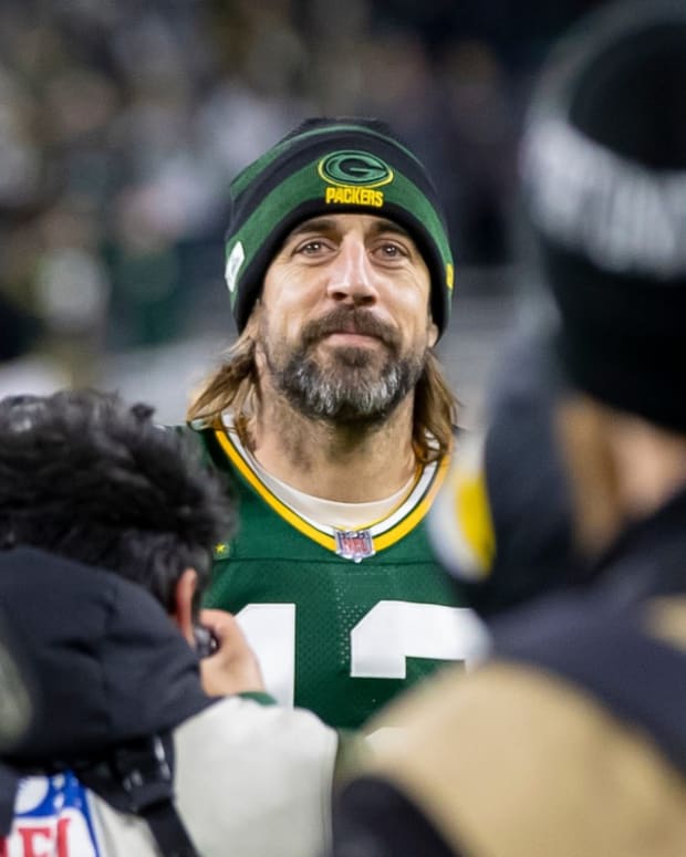 Green Bay Packers quarterback Aaron Rodgers (12) after his football game against the Cleveland Browns Saturday, December 25, 2021, at Lambeau Field in Green Bay, Wis. Samantha Madar/USA TODAY NETWORK-Wisconsin

Packers Vs Browns 01022022 0022