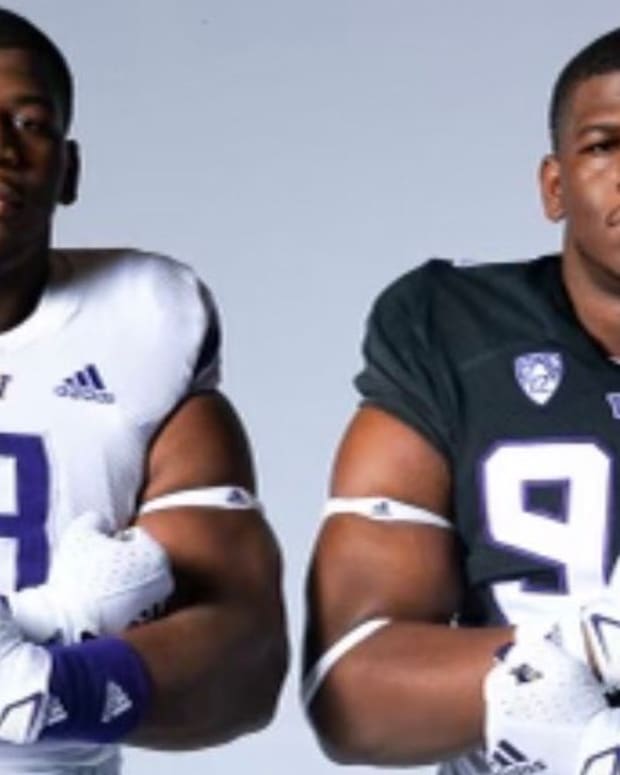 The Parker twins were in for a UW visit.