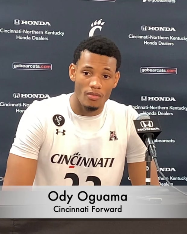 Ody Oguama Addresses Media Following UC's 75-71 Loss to Temple