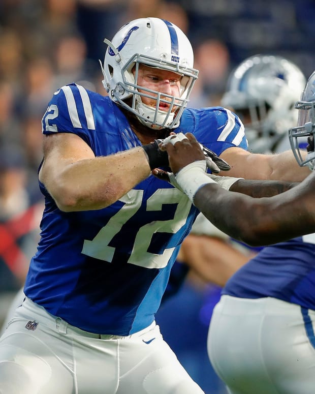 Right tackle Braden Smith (72) has been the Indianapolis Colts' starter for 3 years. The Indianapolis Colts Play The Dallas Cowboys