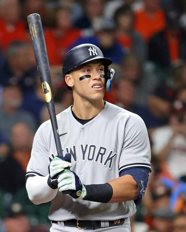 New York Yankees OF Aaron Judge strikes out against Houston Astros
