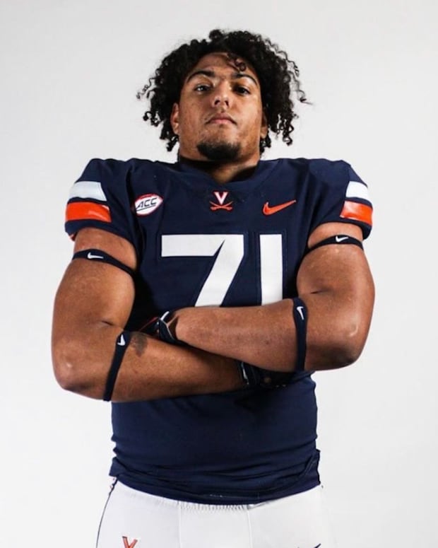 Three-star offensive lineman Jamison Mejia on his official visit to the Virginia football program.