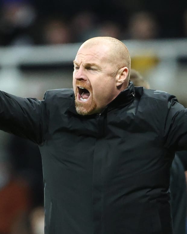 Sean Dyche pictured in December 2021 during his time as Burnley manager
