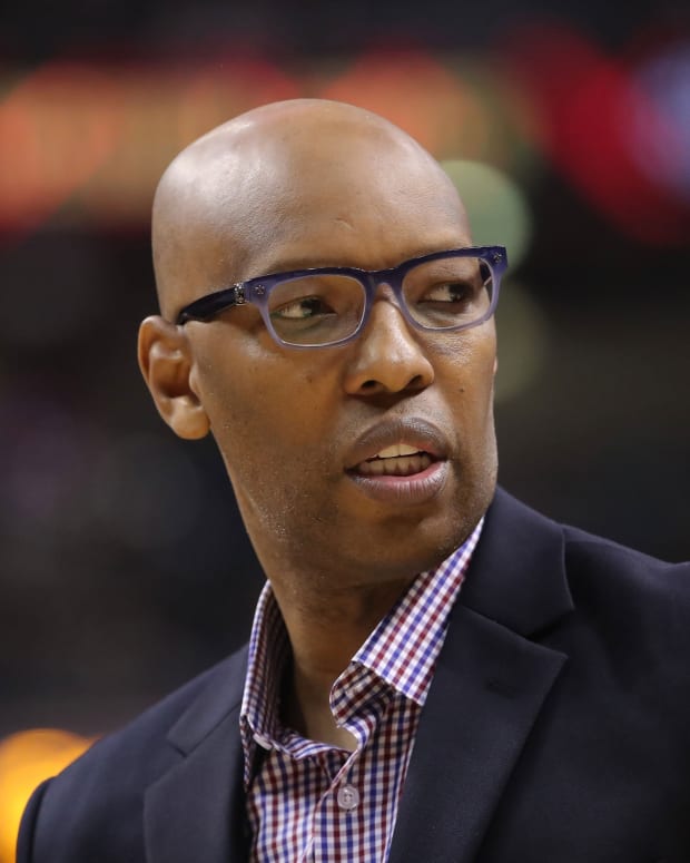 Los Angeles Clippers assistant coach Sam Cassell during the game against the Toronto Raptors at Scotiabank Arena. The Raptors beat the Clippers 121-103.