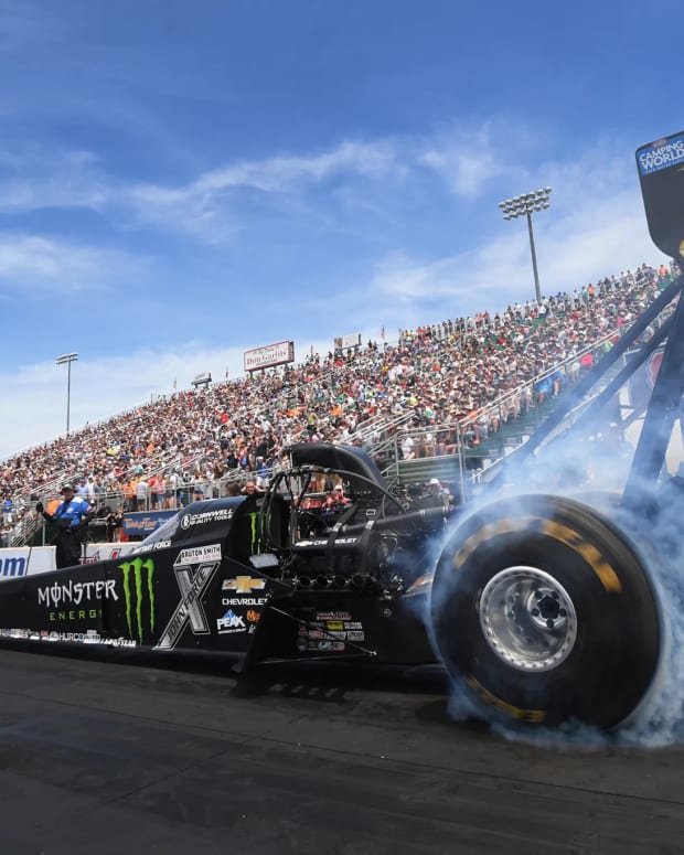 Brittany Force is No. 1 heading into Sunday's final eliminations of the NHRA Summit Racing Equipment Nationals in Norwalk, Ohio. Photo courtesy NHRA.