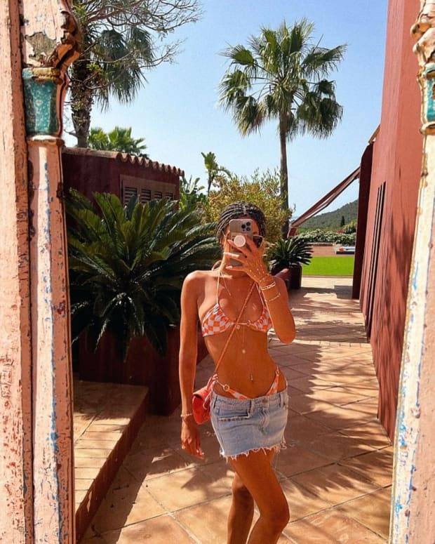 Marca Verratti's wife Jessica Aidi pictured on holiday in Ibiza in June 2022