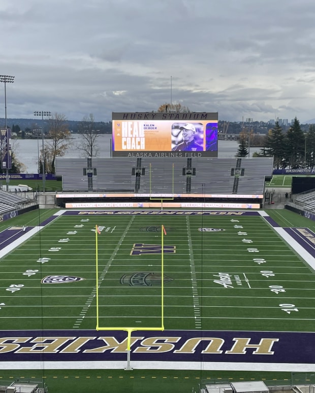 Husky Stadium on the day that Kalen DeBoer was hired.