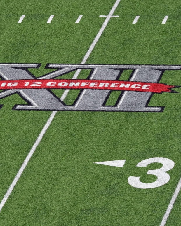 Sep 2, 2012; Waco, TX, USA; A general view of the Big 12 logo at Floyd Casey Stadium before the game between the Baylor Bears and the Southern Methodist Mustangs.