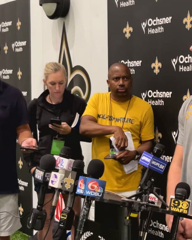 Pete Werner Talks at Saints Training Camp on Day 6