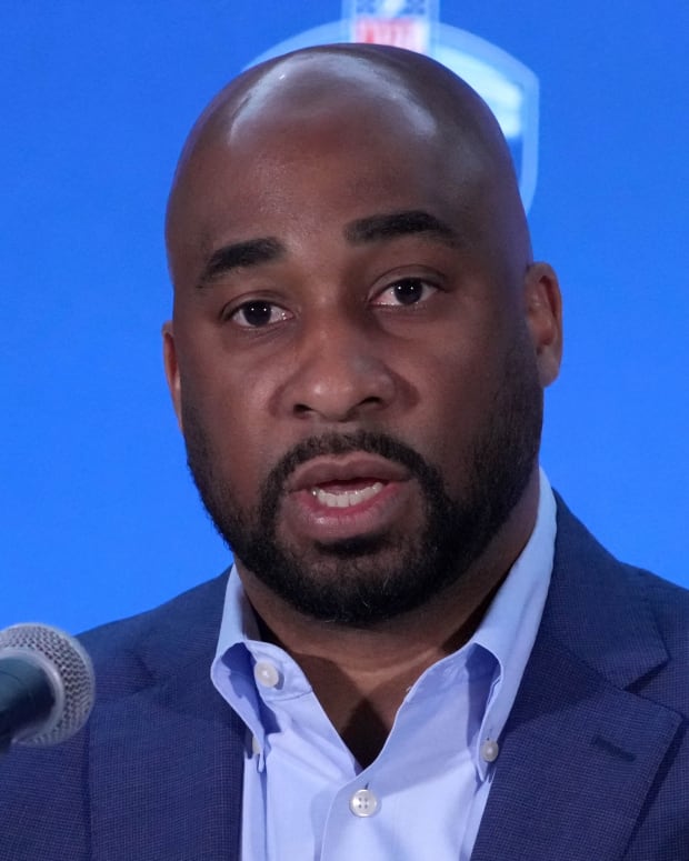 NFL International chief operating officer Damani Leech during NFL International press conference at the Los Angeles Convention Center.