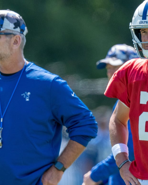 Frank Reich and Matt Ryan Indianapolis Colts vs Detroit Lions Joint Practices