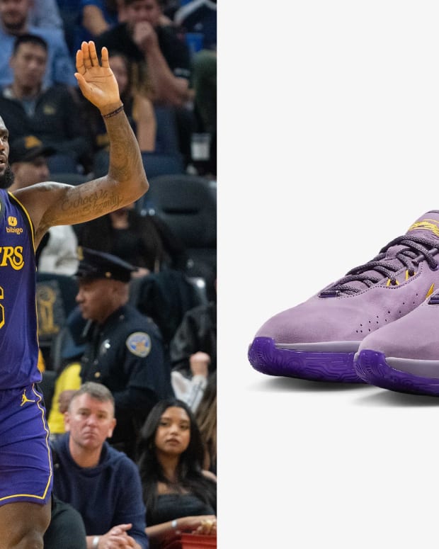 LeBron James' Sneakers Drop in Purple & Gold Lakers Colorway