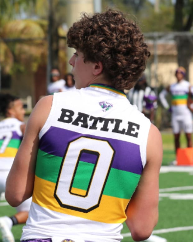 2025 Quarterback Omaha (Neb.) North - offered by Mario Cristobal after playing for Bootleggers during the 2023 Battle Miami tournament