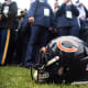 Nov 10, 2019; Chicago, IL, USA; A detailed view of the Chicago Bears helmet before the game against the Detroit Lions at Soldier Field.